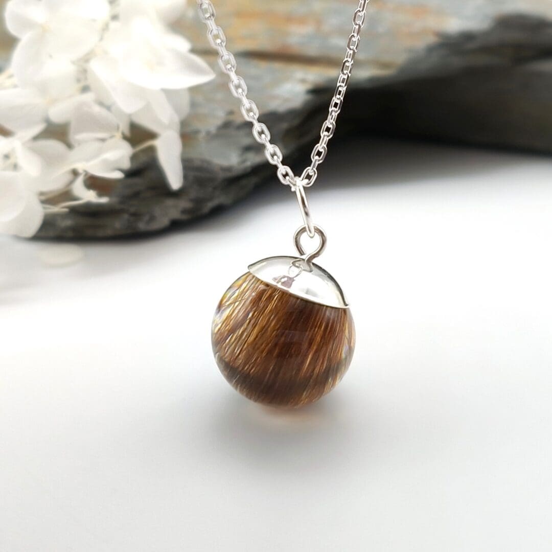 Sphere Hair Keepsake Pendant - Lock of Hair Jewellery - Bespoke Memorial Gift - Image 2