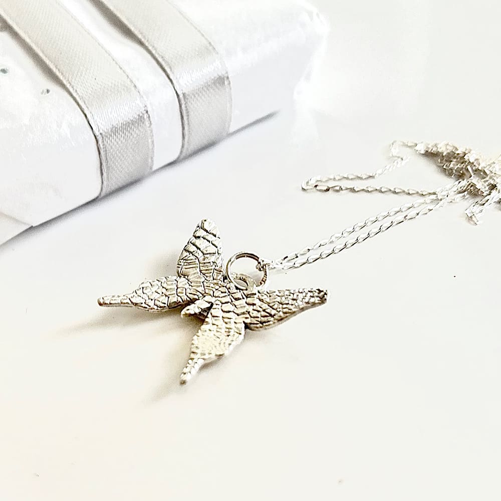 Handcrafted Silver Butterfly Pendant Necklace - Image 6
