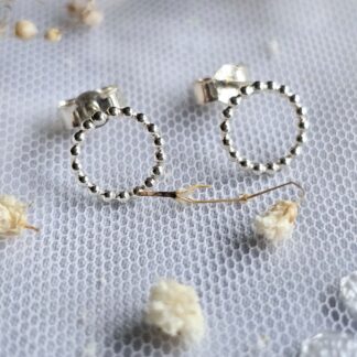 Sterling Silver Circle Stud Earrings