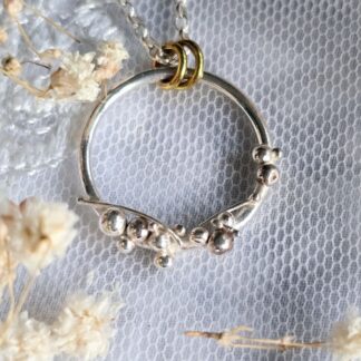 Handmade Silver Granules Loop Pendant