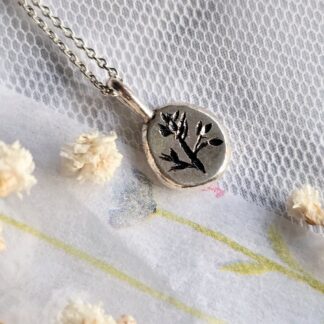 Handmade Sterling Silver Dainty Pendant "Grass"