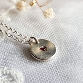 Handmade Sterling Silver 'Love Heart Coin' Pendant