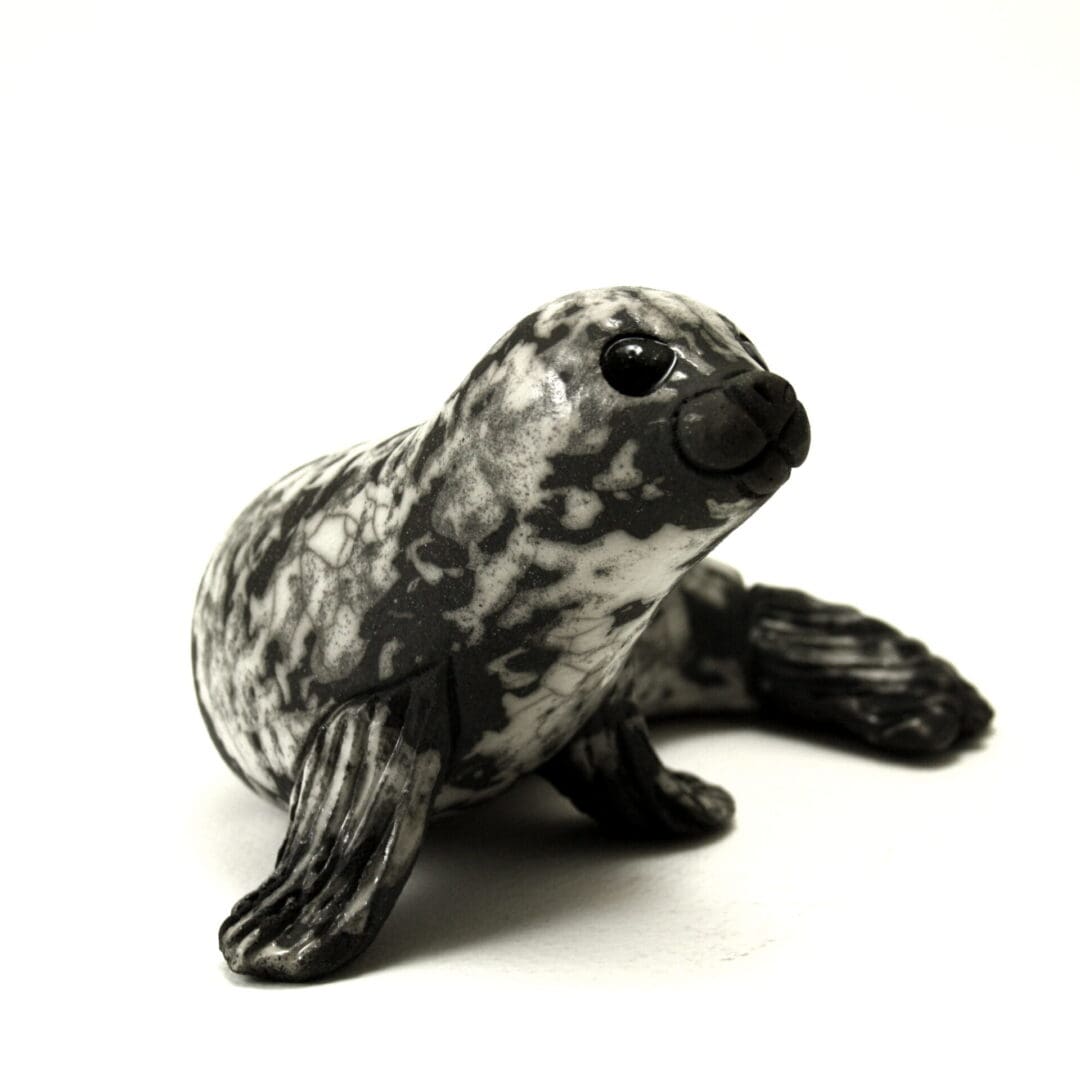 Curled Seal - Raku fired ceramic pottery animal sculpture sealife coastal beach - Image 3
