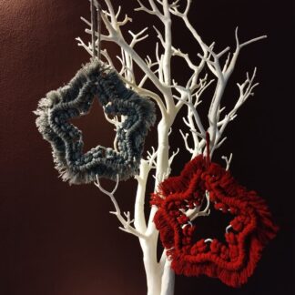 Grey small macrame hanging star