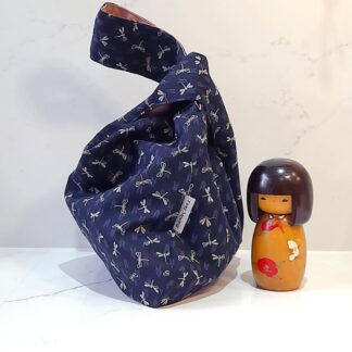 Small Reversible Dragonfly Japanese Knot Bag