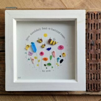 Mother's Day sea glass bees framed picture