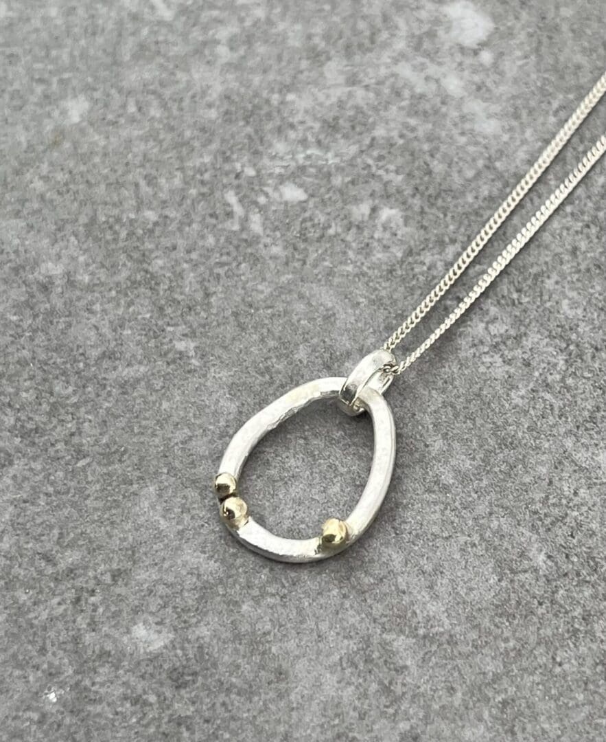 Gold Bubbles Freeform Pendant - Image 5