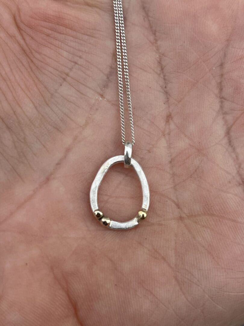 Gold Bubbles Freeform Pendant - Image 6