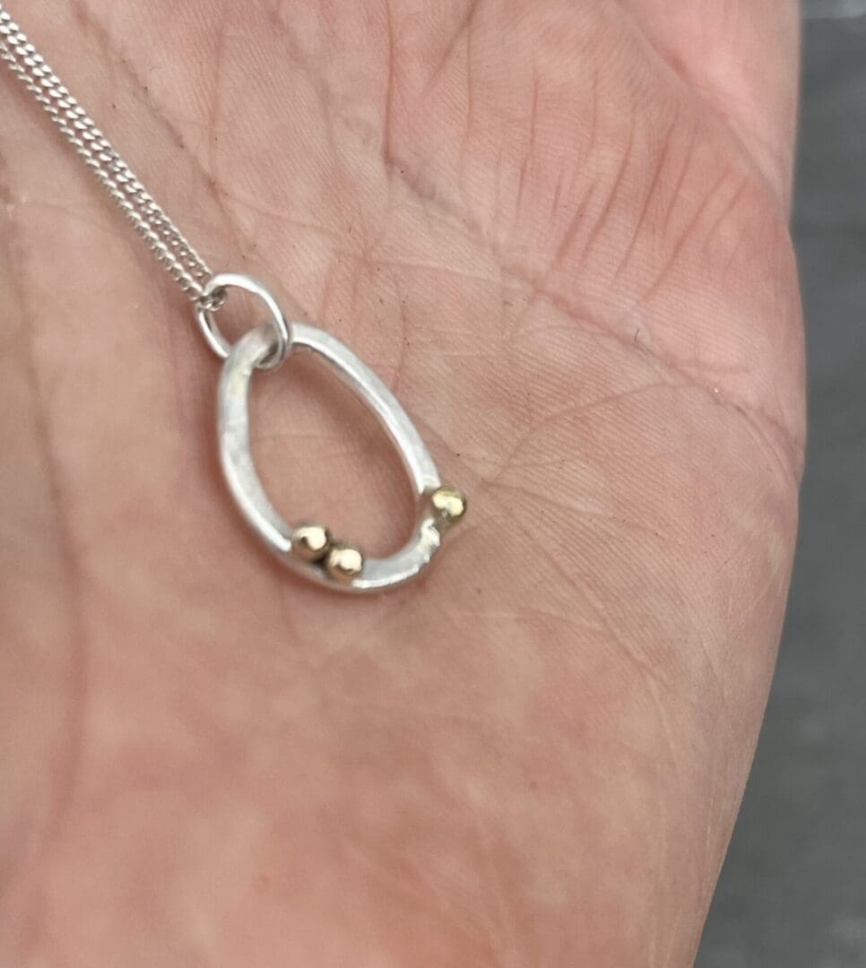Gold Bubbles Freeform Pendant - Image 4