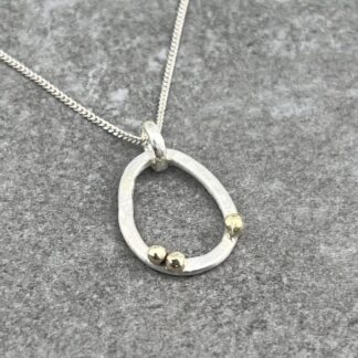 Gold Bubbles Freeform Pendant
