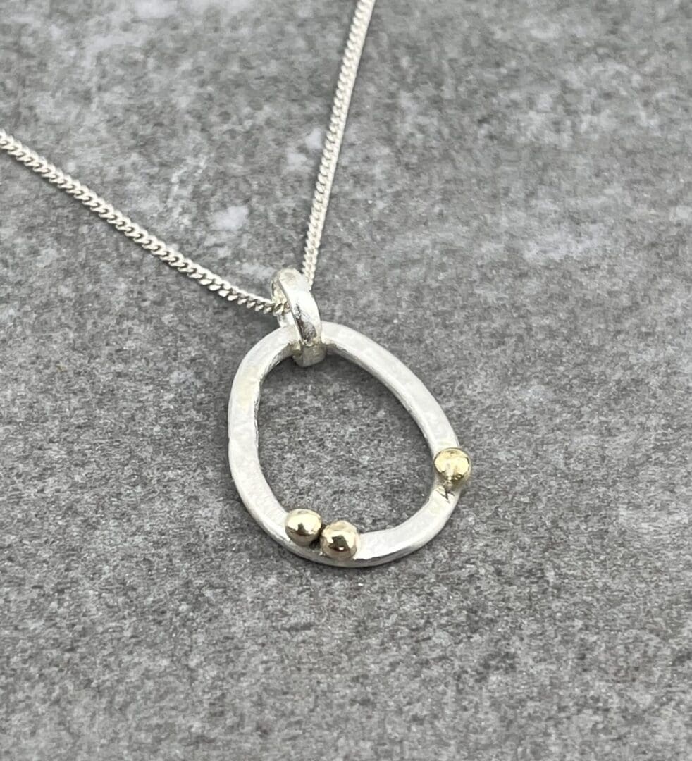 Gold Bubbles Freeform Pendant