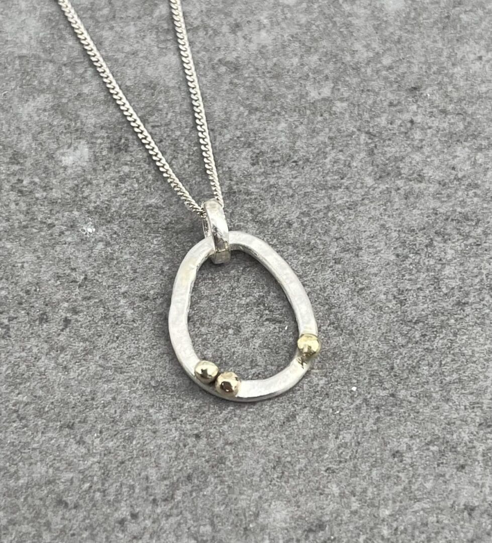 Gold Bubbles Freeform Pendant - Image 7