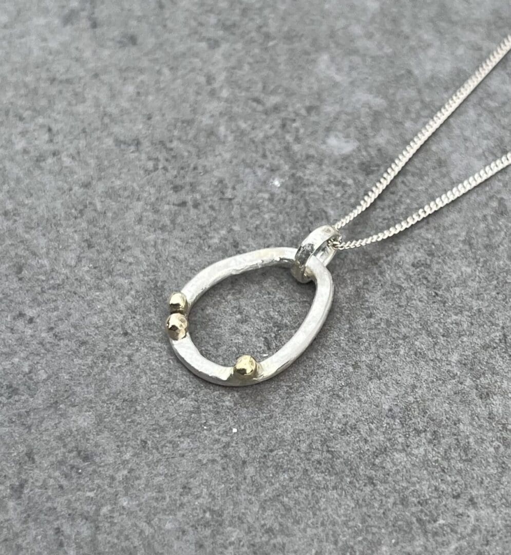 Gold Bubbles Freeform Pendant - Image 3
