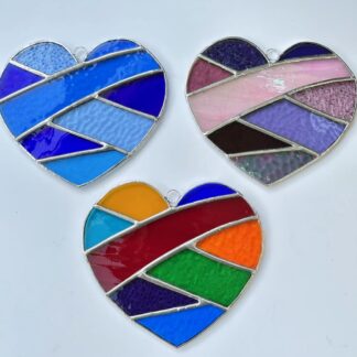Patchwork heart suncatcher