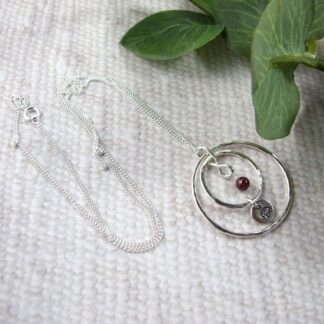 January Birth Month Flower and Gemstone Necklace