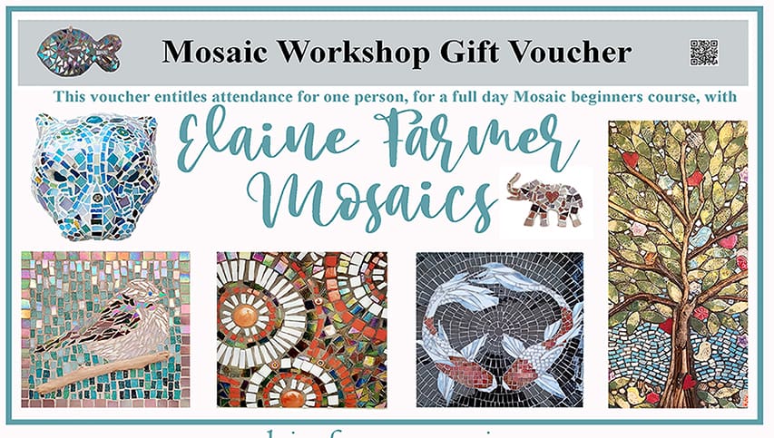 Full Day Mosaic Workshop in Sutton Coldfield -Gift Voucher for one