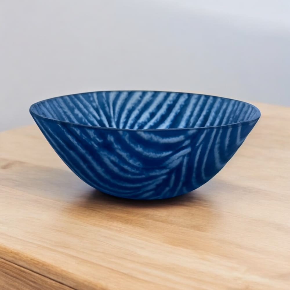 Aventurine Blue Kiln formed glass bowl 13cm - Image 3