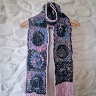 batik style granny square scarf