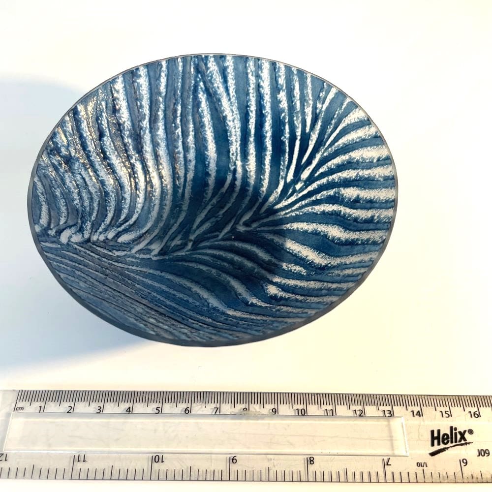 Aventurine Blue Kiln formed glass bowl 13cm - Image 5