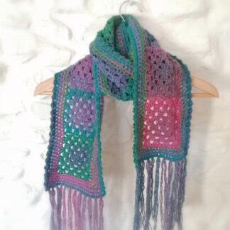 crocheted wool scarf