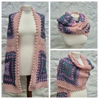 crocheted wrap collage