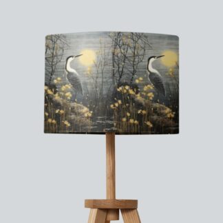 Heron Bird illustration lampshade beautiful heron print lampshade for table lamp, floor lamp and ceiling lightshade designer lampshade