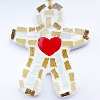 Gingerbread Character Mosaic Decoration Kit: DIY /Make Your Own, Party Favour, Gift, Craft, Family Activity, Christmas Present, Thank you