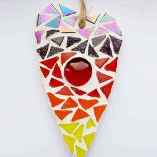 Small Primitive Heart Mosaic Decoration Craft Kit: DIY, Make Your Own, Party Favour, Gift, Family Activity, Mosaic Present, NHS Thank you