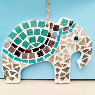 Elephant Mosaic Decoration Kit 2: DIY /Make Your Own, Party Favour, Gift, Craft, Family Activity, Mosaic Present.