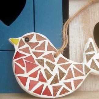 Robin - Bird Mosaic Decoration Kit DIY /Make Your Own, Party Favour, Gift, Craft, Family Activity, Mosaic Present, Christmas Gift