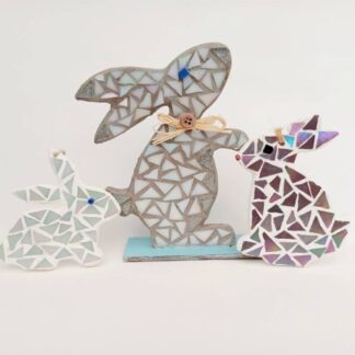 Rabbit DIY Mosaic Kit Bundle. Includes three individually packaged Bunny mosaic kits: Moon gazing Hare /Rabbit /Bunny