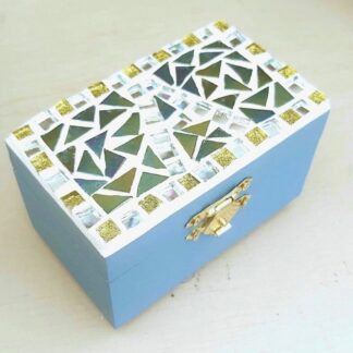 DIY Mini Mosaic Initial Box (9.5 x5.5cm) Craft Kit Decorative Jewellery Treasure Box Christmas gift