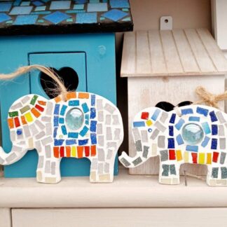 Elephant Mosaic Decoration Kit: DIY, Make Your Own, Party Favour, Gift, Craft, Family Activity, Mosaic Present
