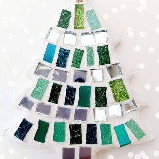 Christmas Tree Mosaic Decoration Kit (3 Designs) DIY /Make Your Own, Party Favour, Gift, Family Activity, Mosaic Present, Christmas Gift