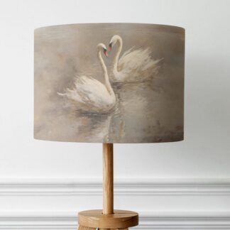 neutral tone lampshade swan fine art print cream brown lampshade for table lamp floor lamp and ceiling lightshade