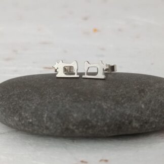 recycled sterling silver sewing machine stud earrings