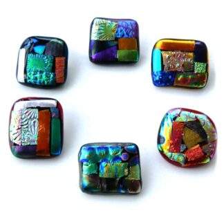 Brooch dichroic set colour choice handmade fused glass