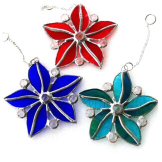 Crystal star flower colour choice stained glass suncatcher
