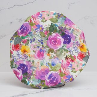 Pink and Purple Floral Luxury Shower Cap
