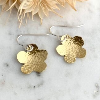 Hammered Daisy Brass Flower Earrings 8
