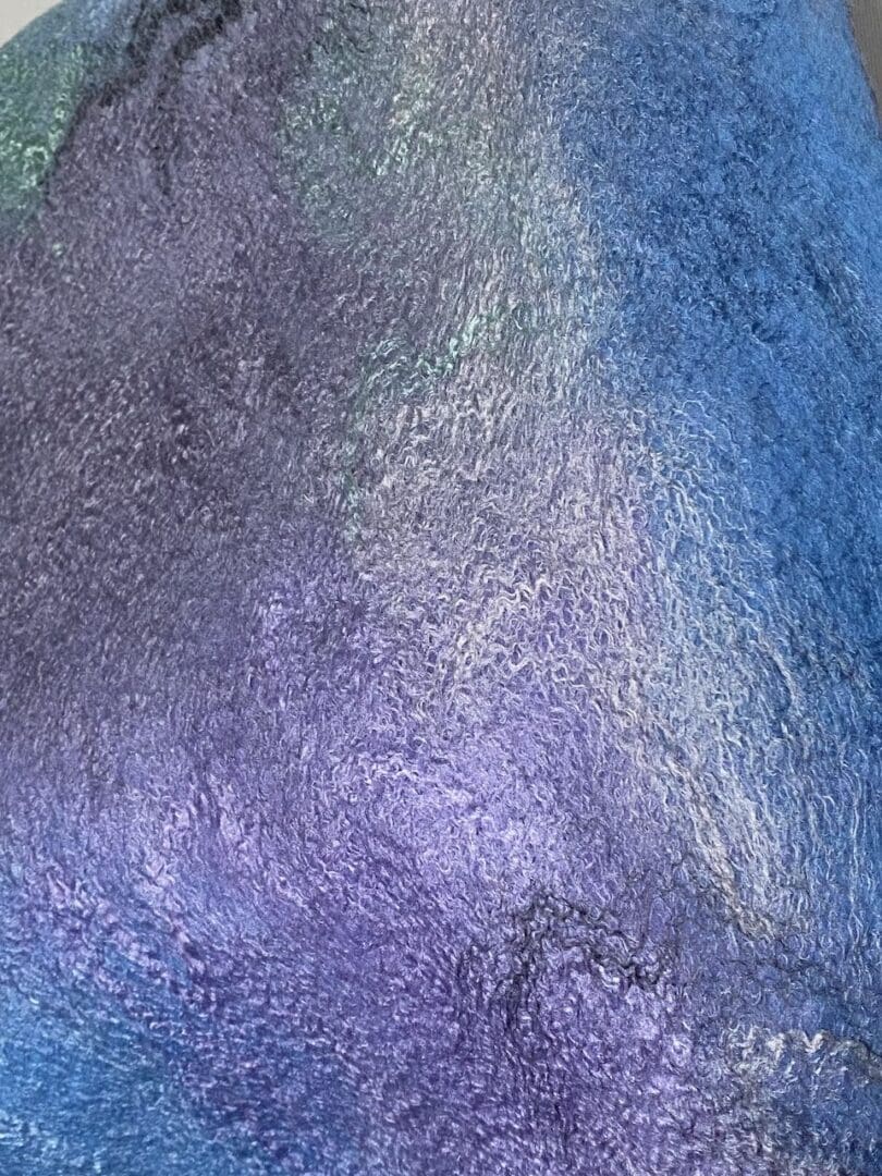 Winter: Merino Wool Felt Scarf Silver Grey Handmade - Image 8