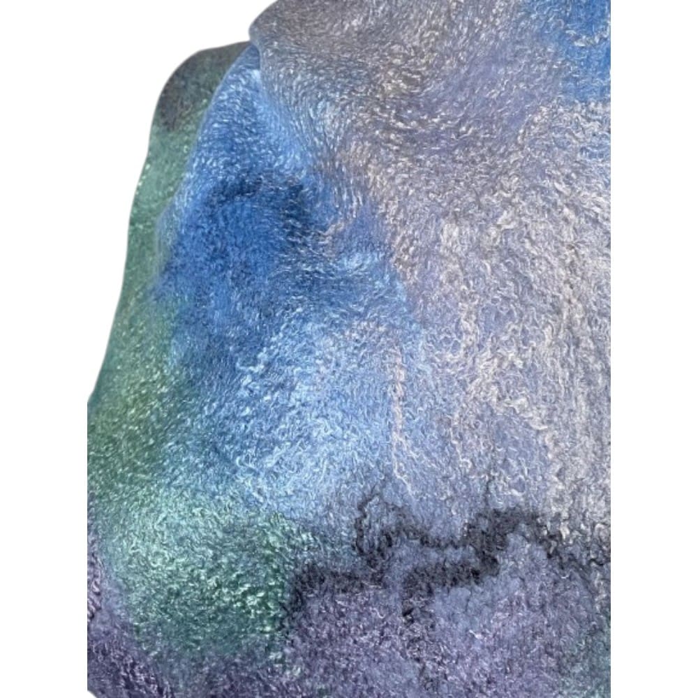 Winter: Merino Wool Felt Scarf Silver Grey Handmade - Image 7