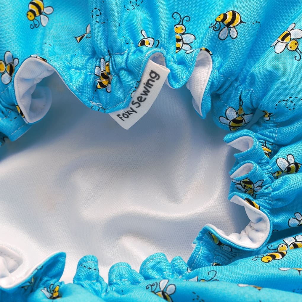 Mother and Child Matching Bee Print Luxury Shower Caps - Image 5