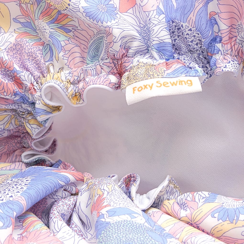 Liberty Print Pastel Flowers Luxury Shower Cap - Image 3