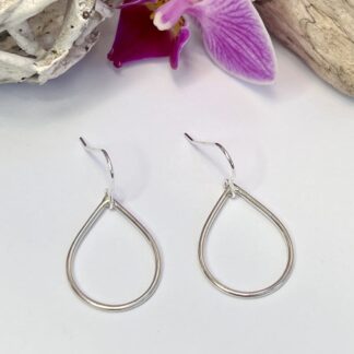Handmade recycled silver teardrop earrings