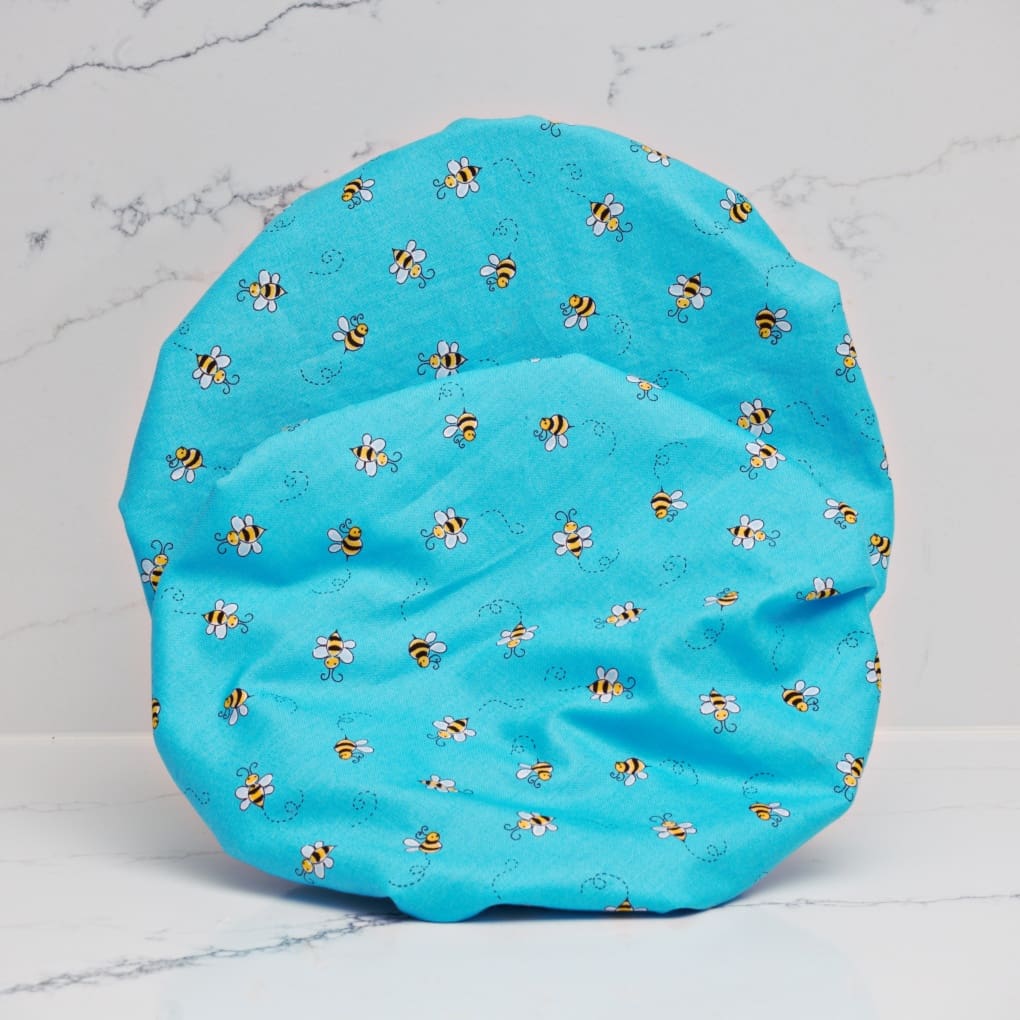 Mother and Child Matching Bee Print Luxury Shower Caps - Image 7