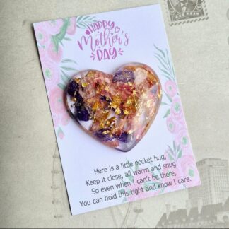 Mothers day - pocket hug - flowers pink purple