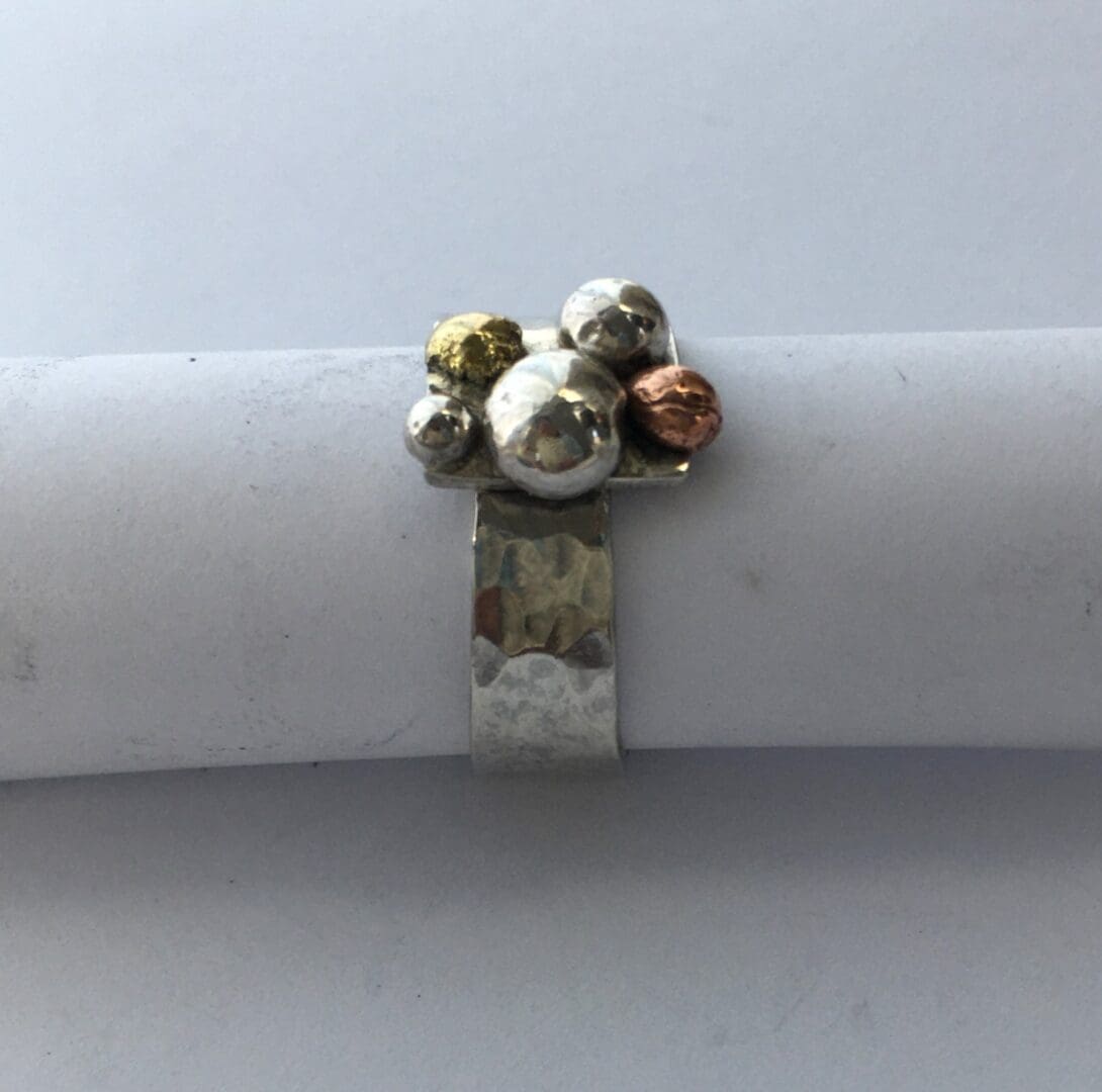 Sterling Silver Tapered Pebble Ring - Image 4
