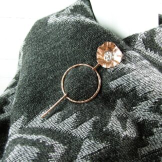 Poppy Copper Shawl Pin