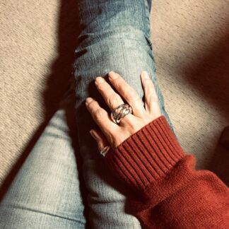 Sterling Silver 7 Band Rolling Ring – Chunky Interlocking Statement Ring – Handmade Wide Silver Ring – Size T